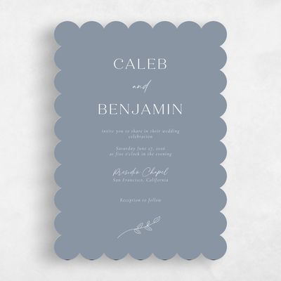 Blue Scalloped Wedding Invitation - Oakbrook Classic