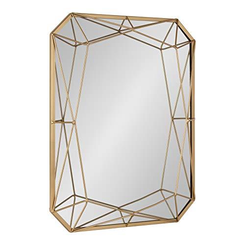 Kate and Laurel Keyleigh Rectangle Metal Framed Accent Wall Mirror, 22x28, Gold