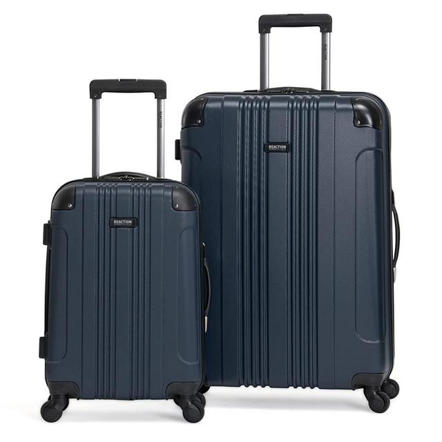 Kenneth Cole Reaction Out Of Bounds Luggage Collection Lightweight Durable Hardside 4-Wheel Spinner Travel Suitcase Bags, Naval, 2-Piece Set (20" & 28")
