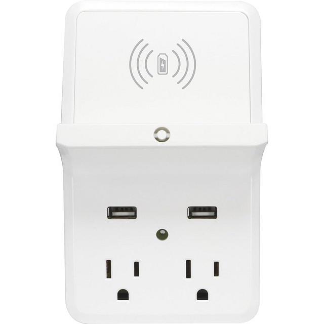 Gehr Electical Products Prime PBUWC01 Wireless-Charging-Dock Wall Tap with 2 Outlets and Dual USB Charger