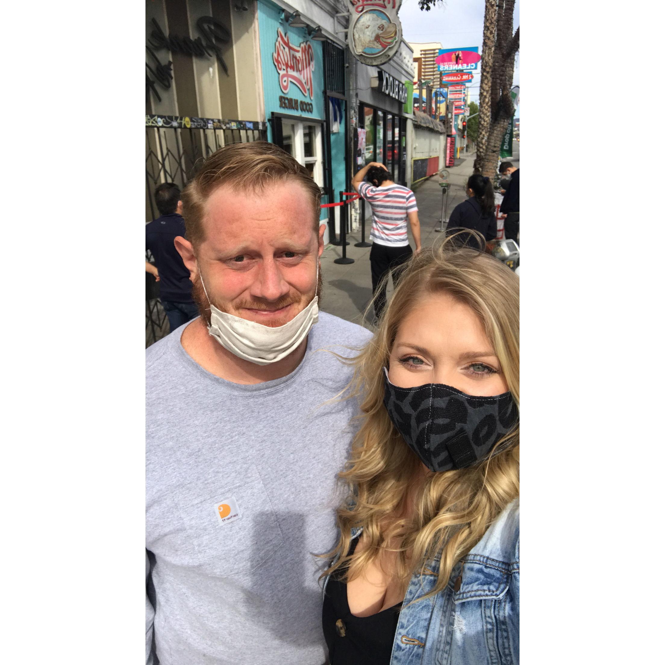 JUNE 13, 2020 - 
Getting through COVID the best way they can and still trying to go out on dates.