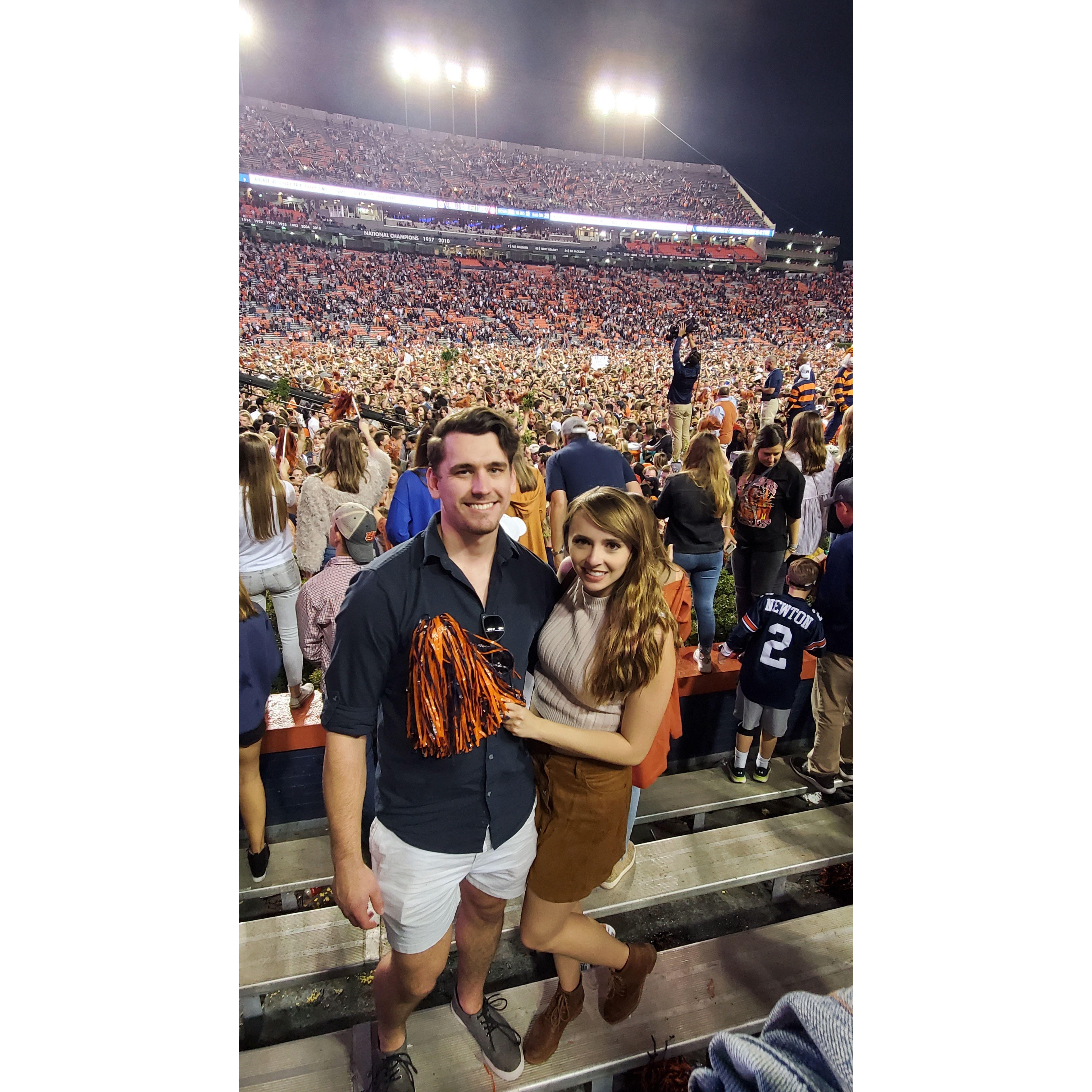 Our last gameday together (and Auburn beat Bama + we rush the field together!)