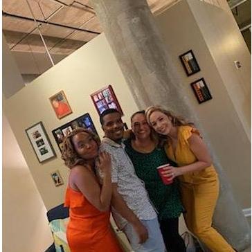 Our housewarming party at our downtown loft apartment!