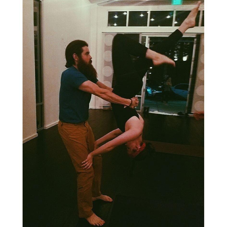 If you read the "How We Met" story on the home page, this is one of the first times Clark and Emily met! Acro Yoga is partner-based yoga/acrobatics. Emily used to teach it!