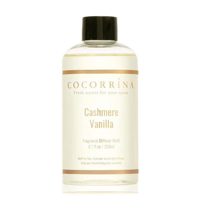 COCORRÍNA Reed Diffuser Refill - Cashmere Vanilla 6.7 Fl.oz Reed Diffuser Refill with 8 Sticks