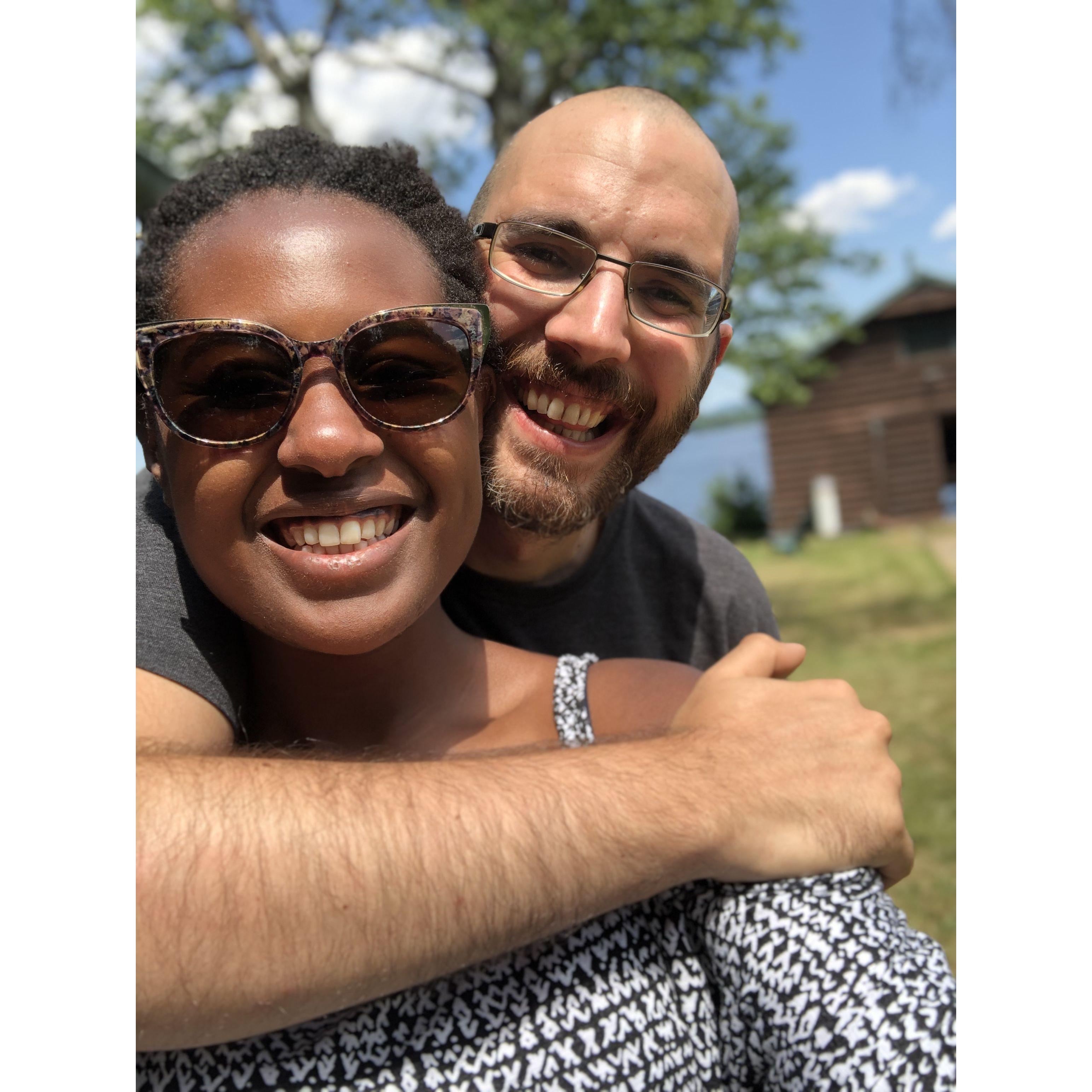 Us at one of our favorite places on earth, the lake house.