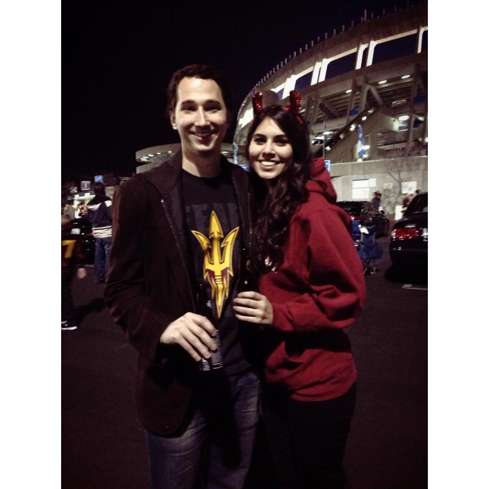 Our first photo together at the Holiday Bowl back in 2013! We didn't start dating until 2016