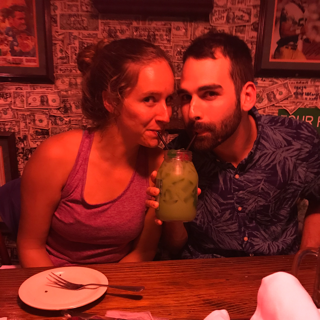 At McGuire's during Evan's first visit to the Florida panhandle.