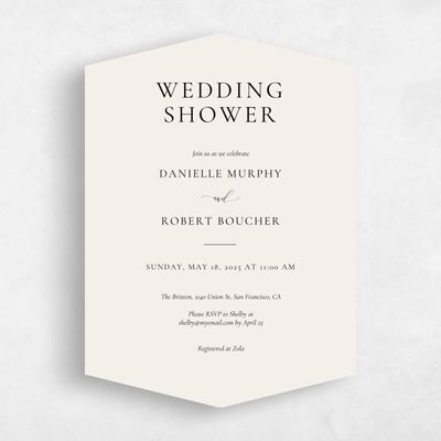 Beige Diamond Wedding Wedding Shower Invitation - Barnell Portrait