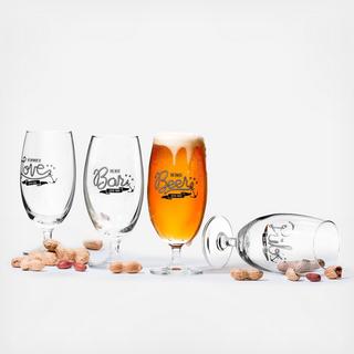 Beer Glasses, Set of 4