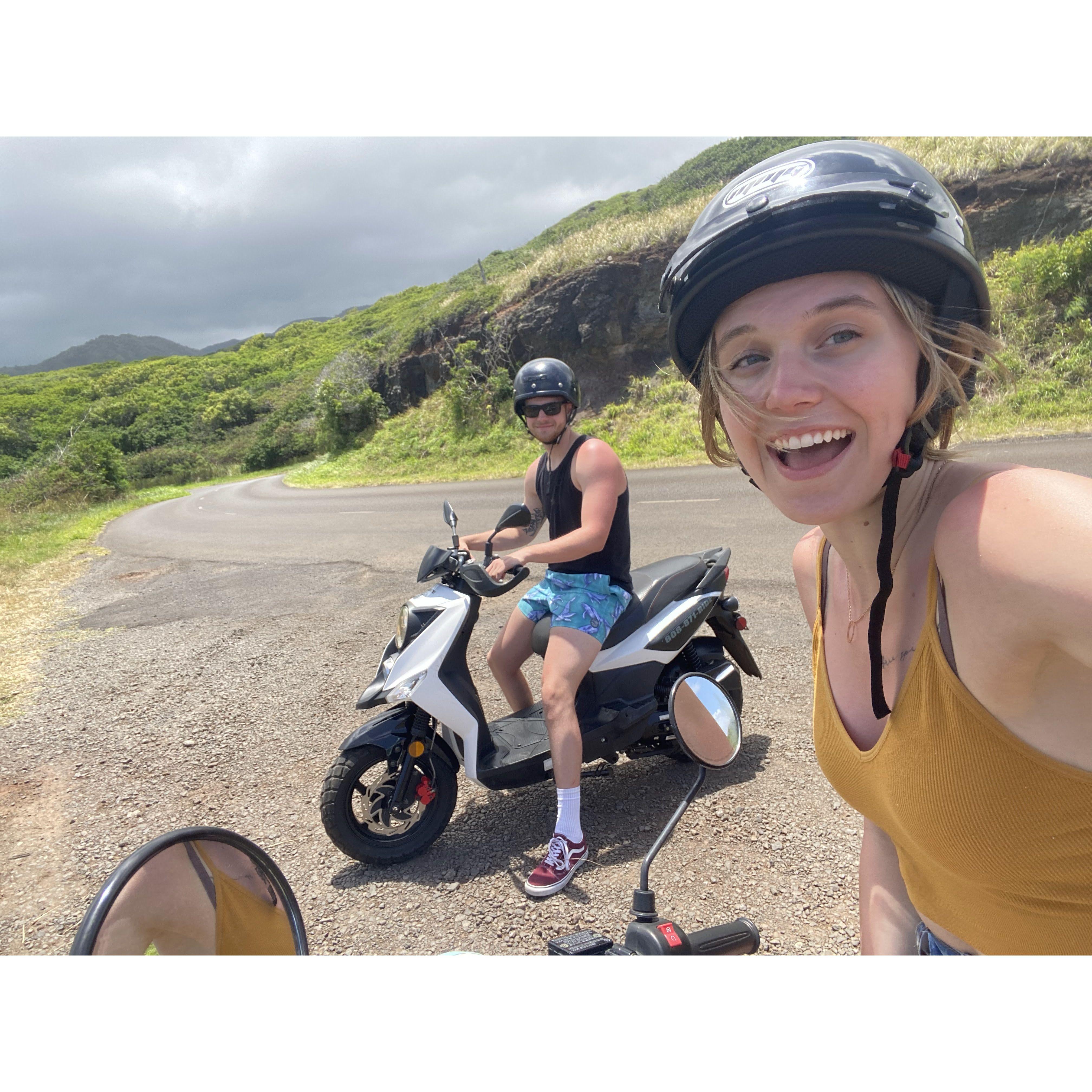 Moped-ing around the island of Maui in Hawaii!