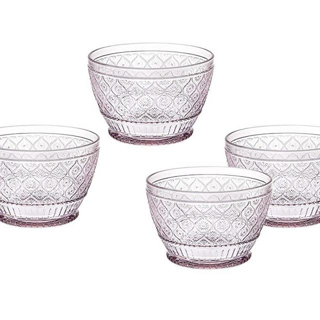Soup Cereal Bowl Crystal Plate Pink Claro by Godinger