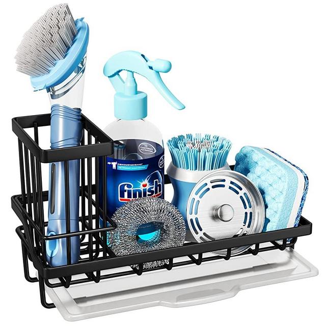 Tomorotec Rack for Sponge Dish Rags Bottles Brushes Kitchen Sink  Accessories Over the Sink Adjustable Dishcloth Holder Heat-Resistant Sink  Rack