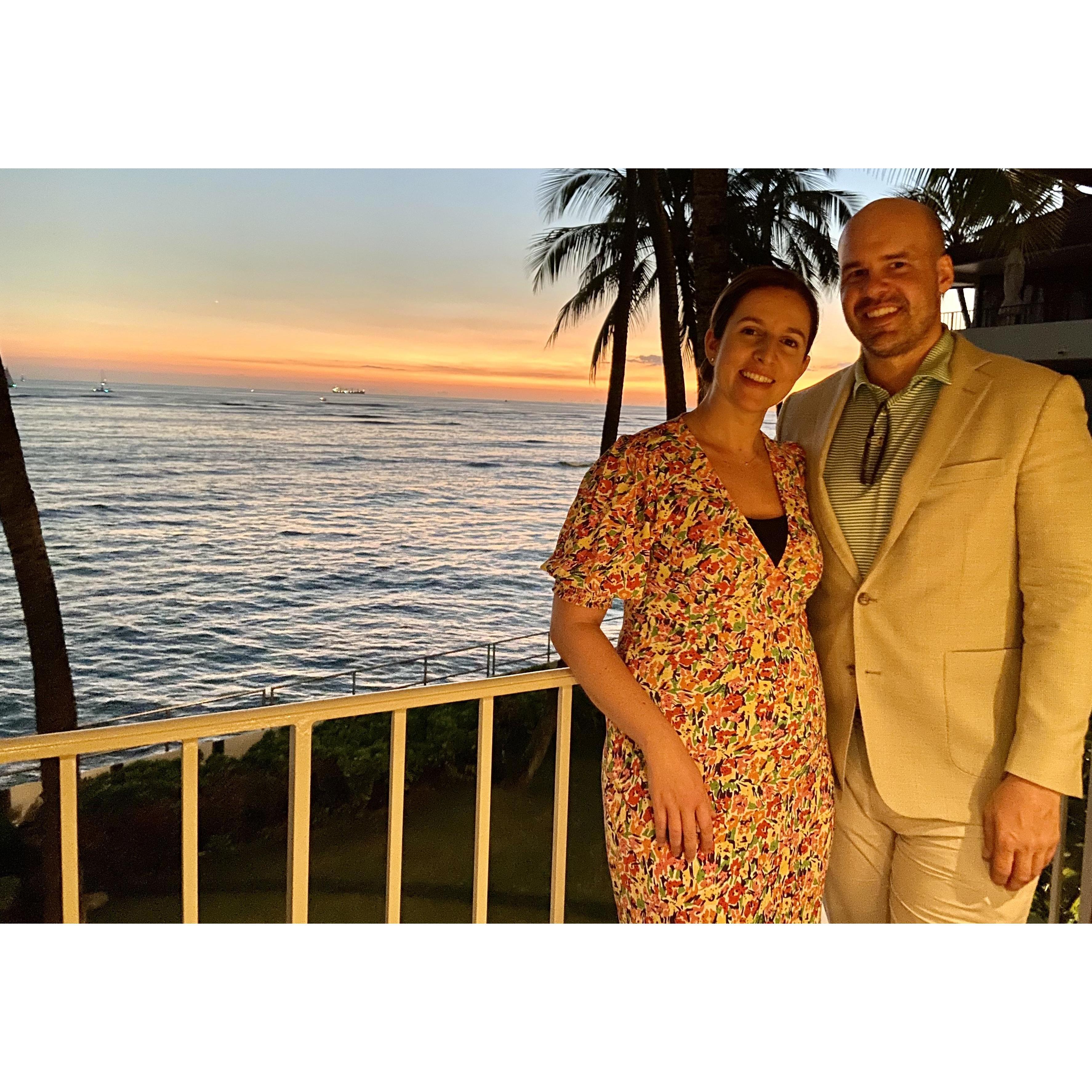 Enjoying a Hawaiian sunset in February 2022