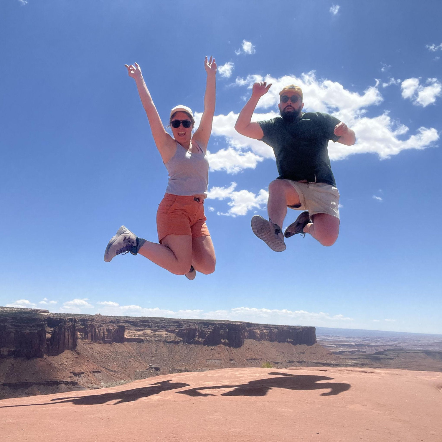 Jumping above the canyon.