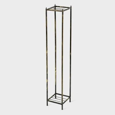 2 Tier Iron Square Plant Stand Black/Gold - Ore International