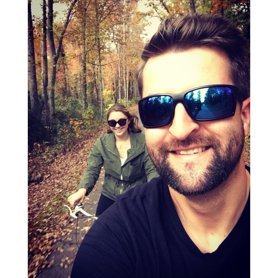Riding bikes on the Swamp Rabbit Trail in Greenville, SC
