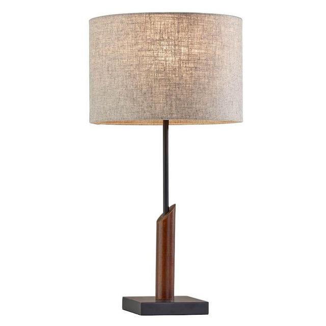 Cornelius Wood Table Lamp, Black & Walnut