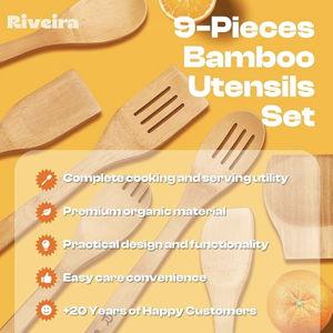 9-Piece Wooden Cooking Utensils