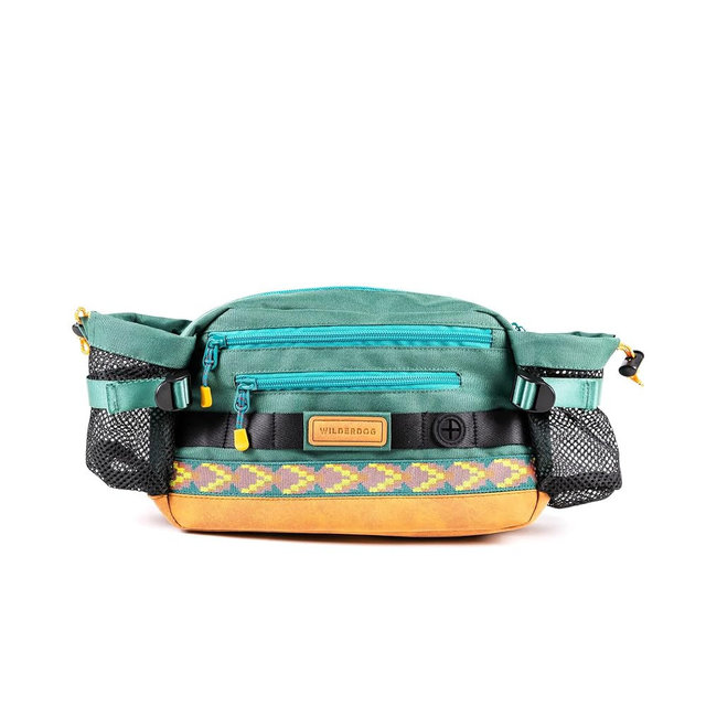 Wilderdog Mega Hip Pack with 3-Liter Capacity, Two Mesh Water Bottle Pockets, Interior Key Loops, Adjustable Straps, and Poop Bag Dispenser (Evergreen)