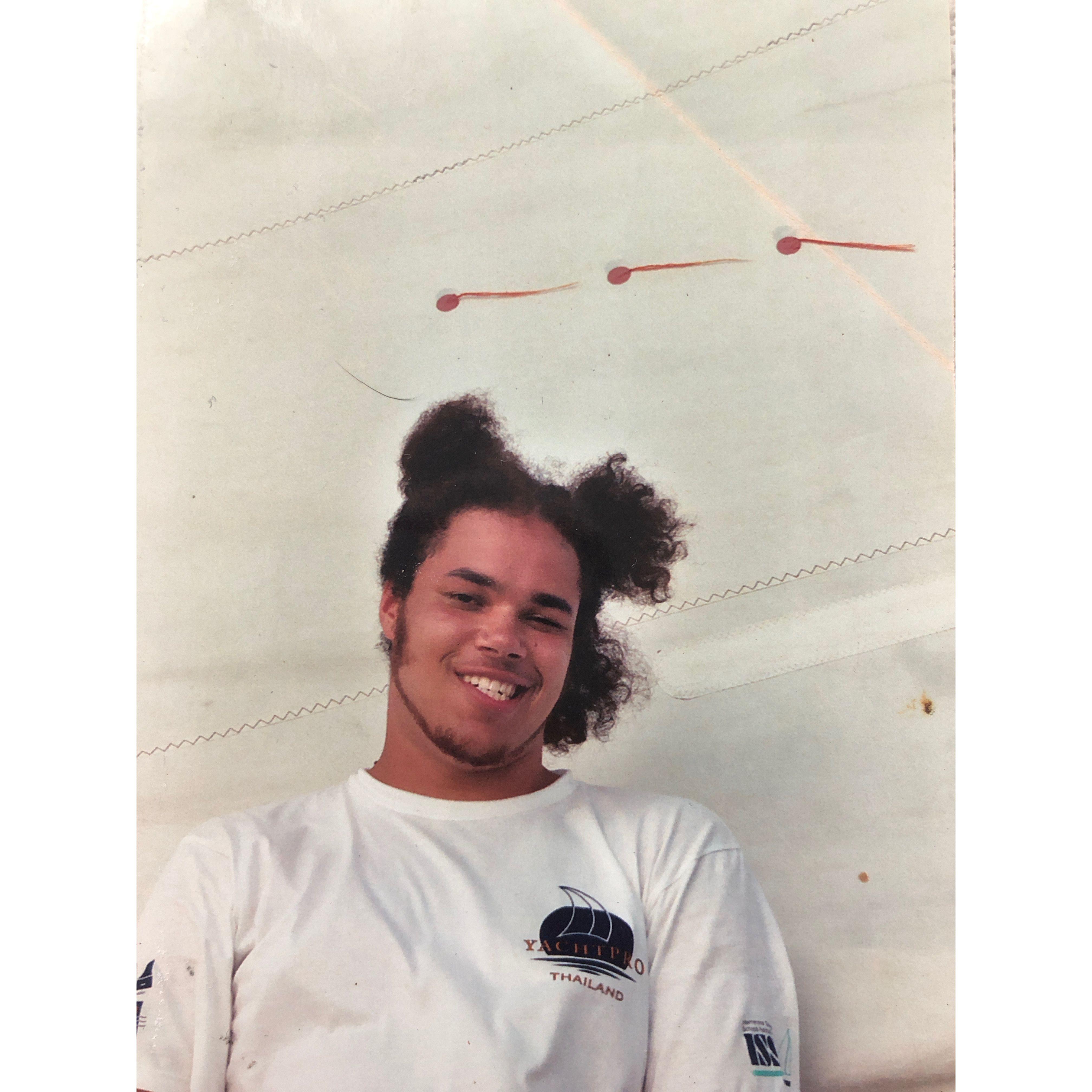 Ethan in College sailing.