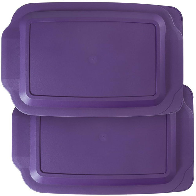 Replacement Lids fits Pyrex 9x13 233 Glass Casserole Baking Dish Container with Tab Handles, for 3-Quart Model 233-PC (2-Pack, Purple)