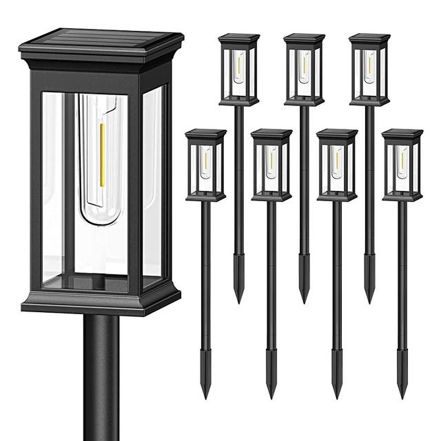 KOOPER Solar Pathway Lights Outdoor, 8 Pack Upgraded Solar Outdoor Lights, Bright Solar Garden Lights Outdoor Waterproof, Auto On/Off Outdoor Solar Lights for Yard Landscape Path Lawn Patio Walkway