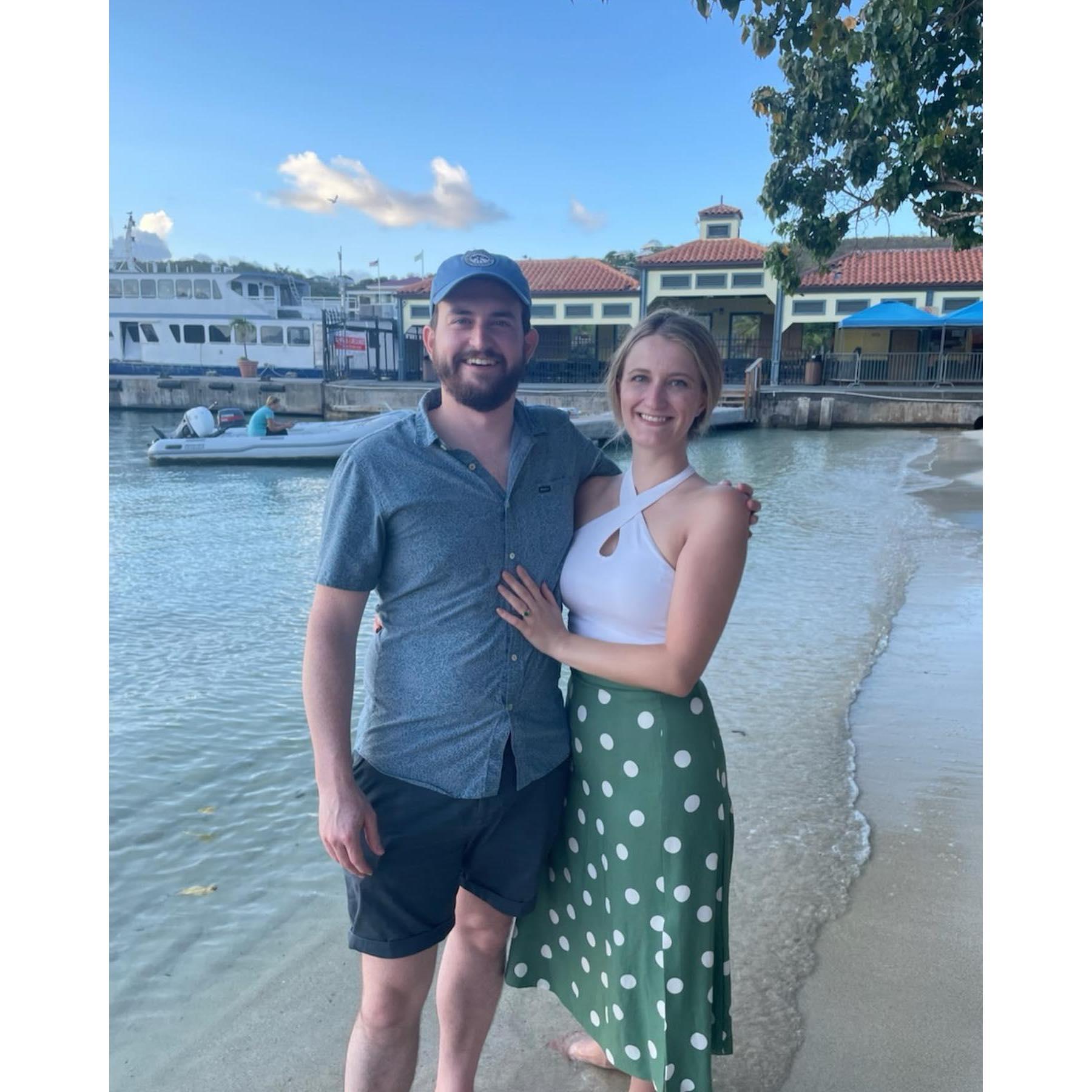 Celebrating our engagement on St. John's island USVI