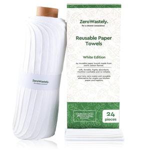 Reusable Paper Towels - Value Pack of 24 Paperless Paper Towels! - 100% Cotton, Super Soft, Absorbent, Washable and Made To Last