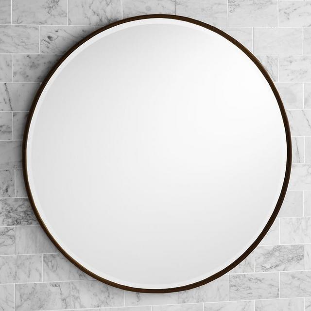 Antique Bronze Vintage Round Mirror, 30"