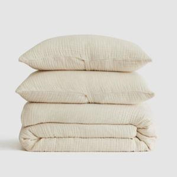 Organic Airy Gauze Duvet Cover Set | Quince in Undyed