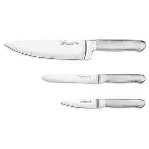KitchenAid® Classic Forged 3 Piece Brushed Stainless Starter Cutlery Set - KKFSS3SS
