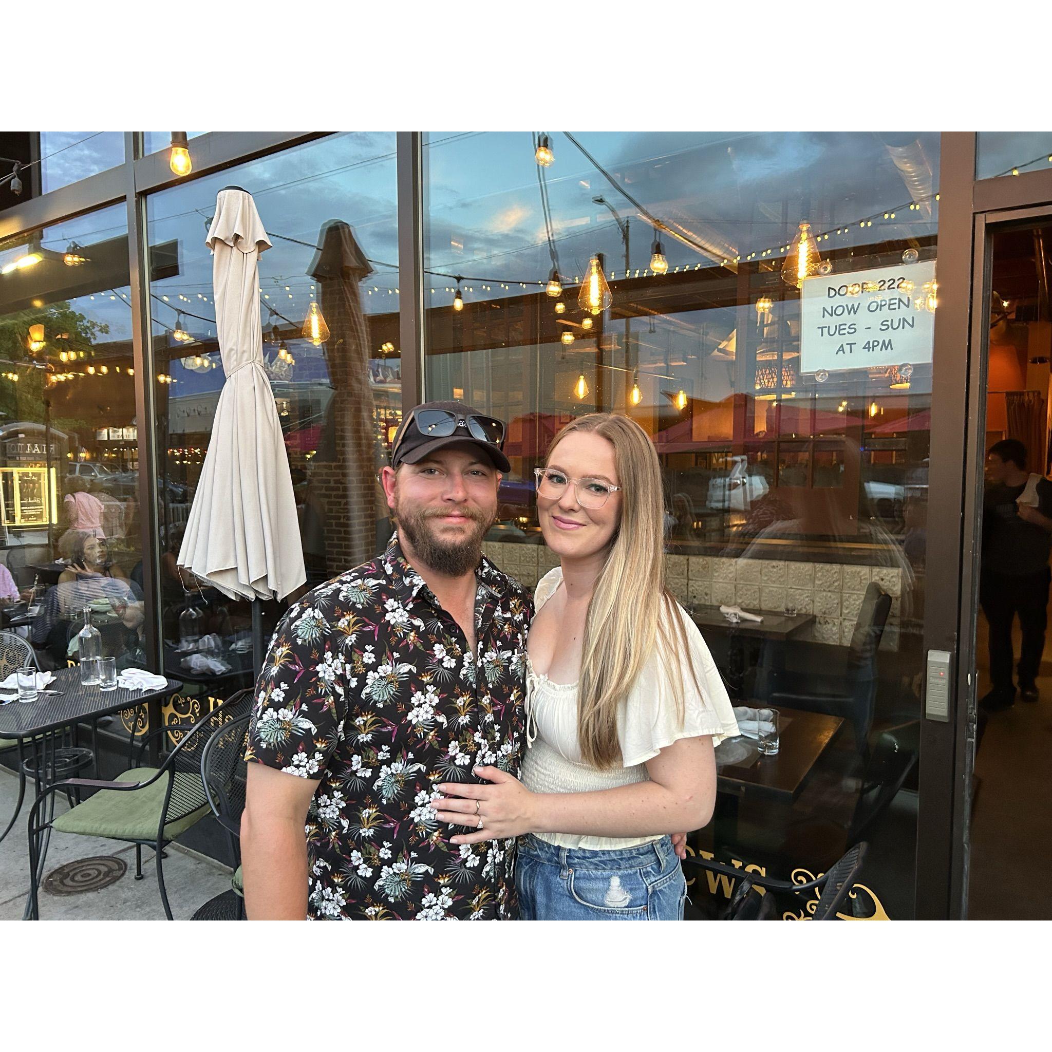 7th anniversary dinner at Door 222 in Loveland