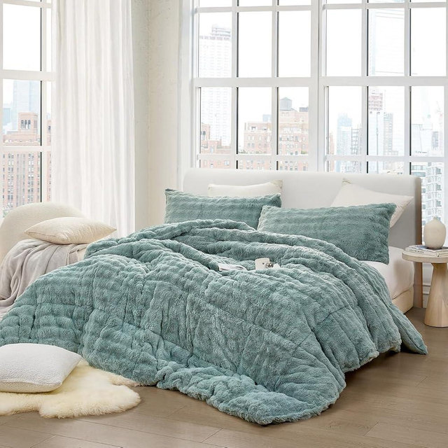 Byourbed Chunky Puffy Bunny - Coma Inducer® Oversized King Comforter Set - Limestone Green
