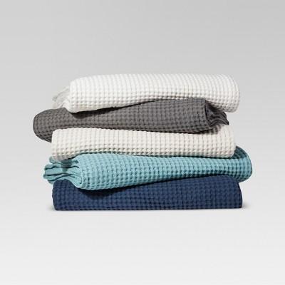 BLACK Waffle Weave Blanket - Threshold™