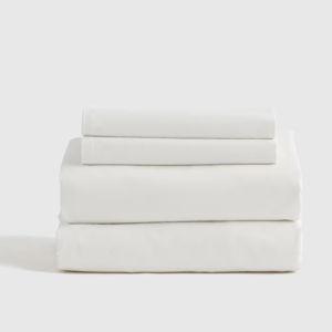 Organic Brushed Cotton Sheet Set - White, Queen