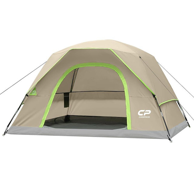 CAMPROS CP Tents for Camping 4 Person Tent Waterproof Windproof Double Layer Camping Tent, Easy Setup Dome Tent with Large Mesh Windows & Wider Door for Outdoor Camping & Hiking