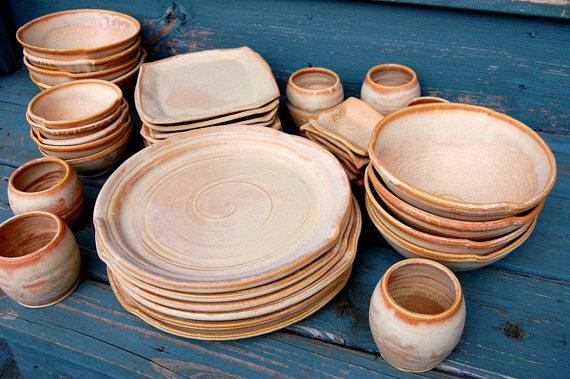 Eclectic Dinnerware Set of 8 Place Settings in Sunburst - Made to Order