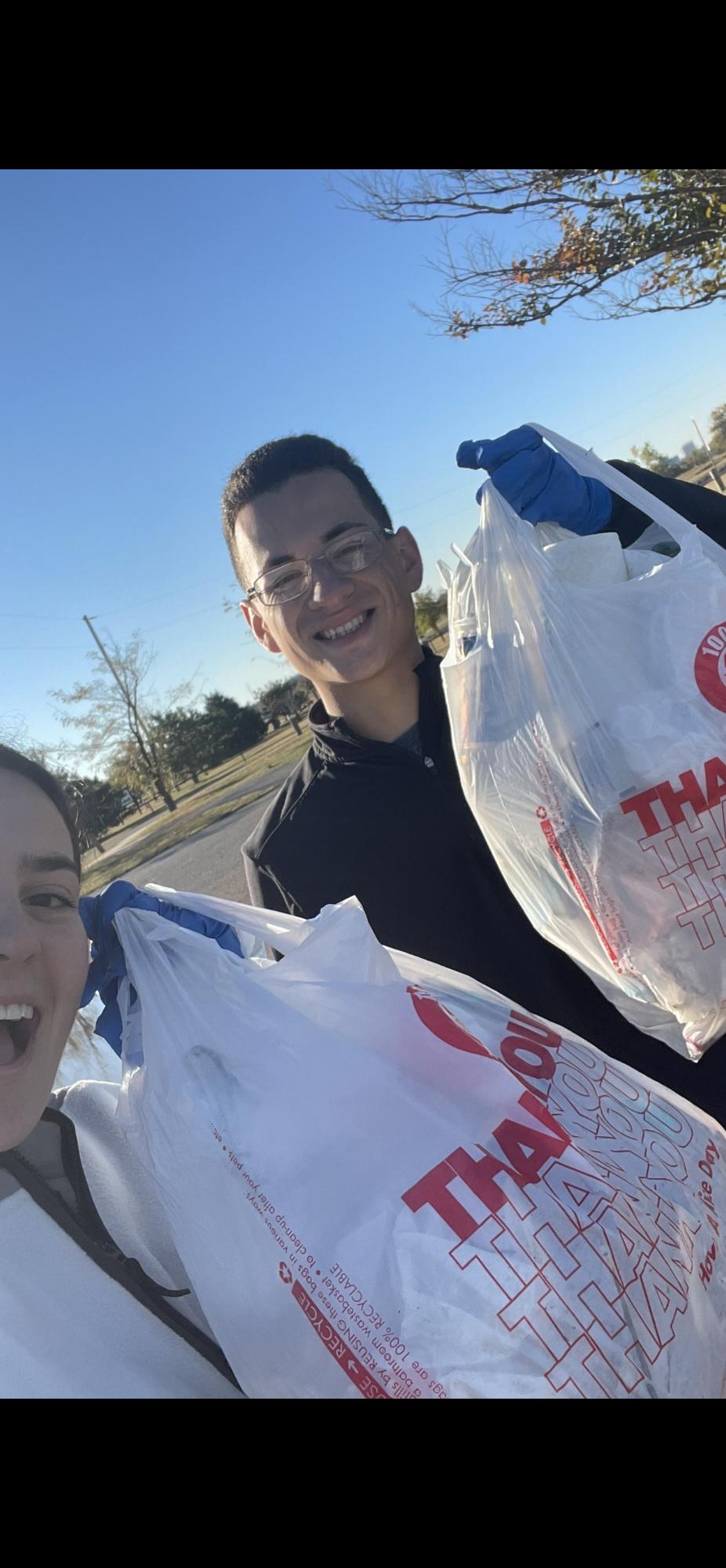 One of our first dates was going to OKC and picking up trash at a local park!