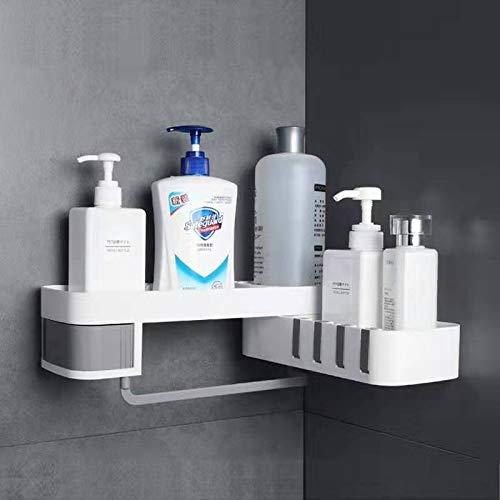 Kitchen Bathroom Multi-Function Corner Rack (White Plus Gray)
