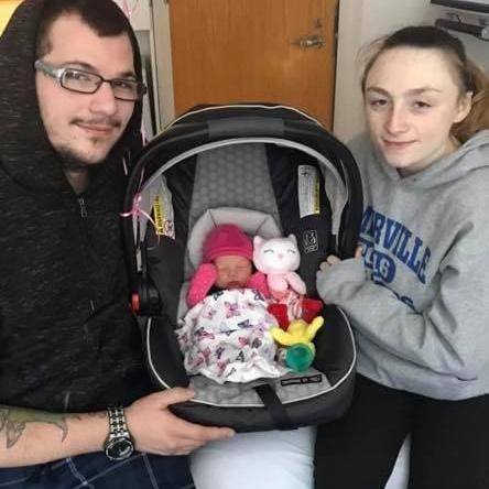 Our first picture as a family with Aubree, we made sure to do this every time.
