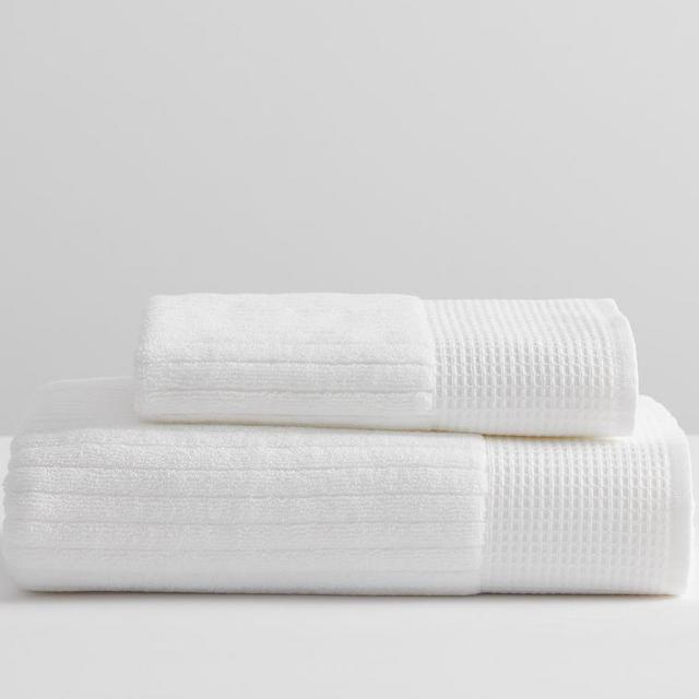 Aerospin™ Ribbed Organic Hand Towel, White