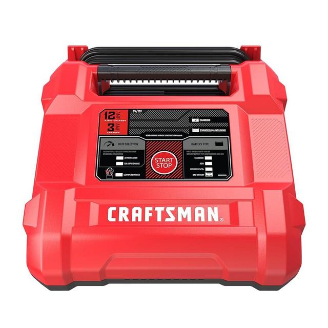 CRAFTSMAN Fully Automatic 4-in-1 Automotive Battery Charger, Maintainer, Desulfator, and Tester, CMXCESM258, 12 Amps, 6/12 Volt for Car, SUV, Truck, and Boat Batteries