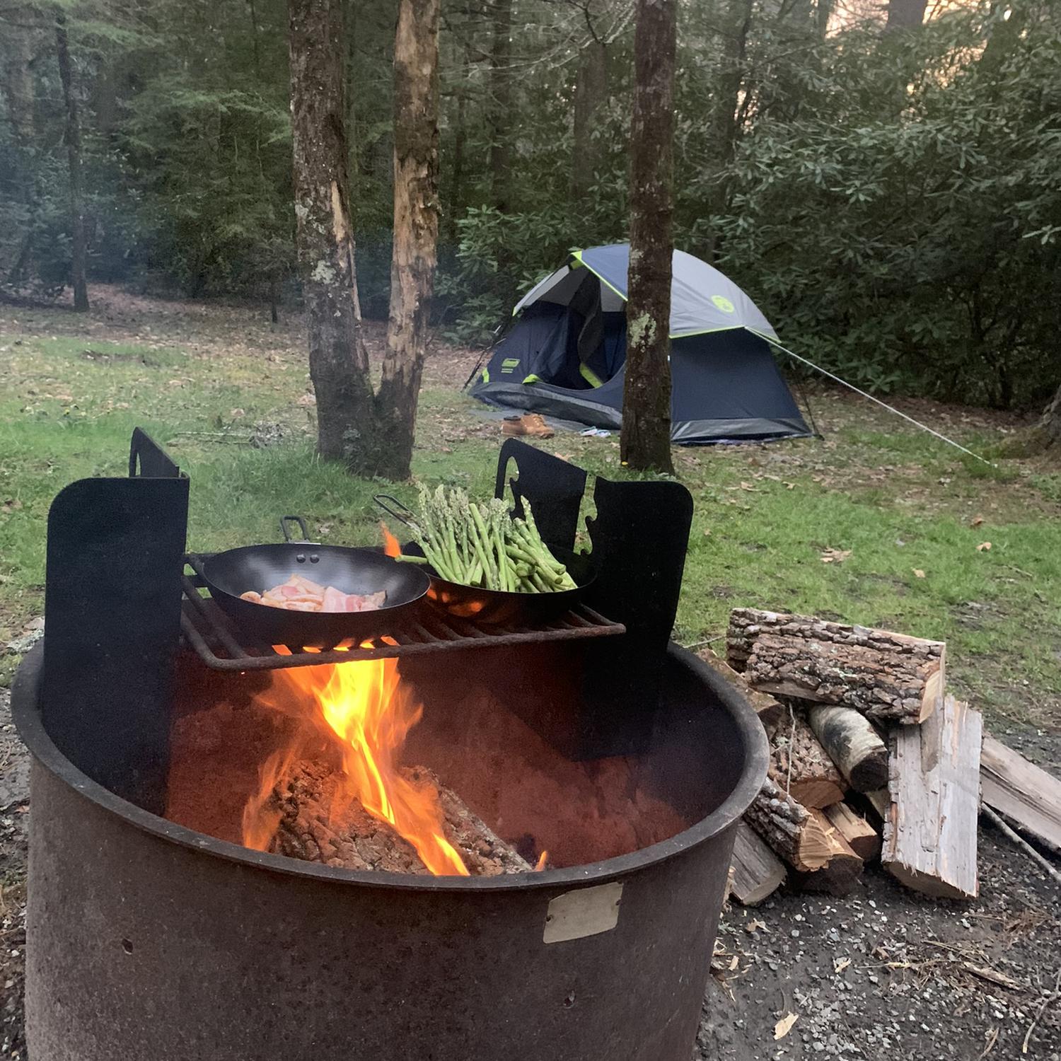 Camping for our first anniversary! We forgot to take a picture together.