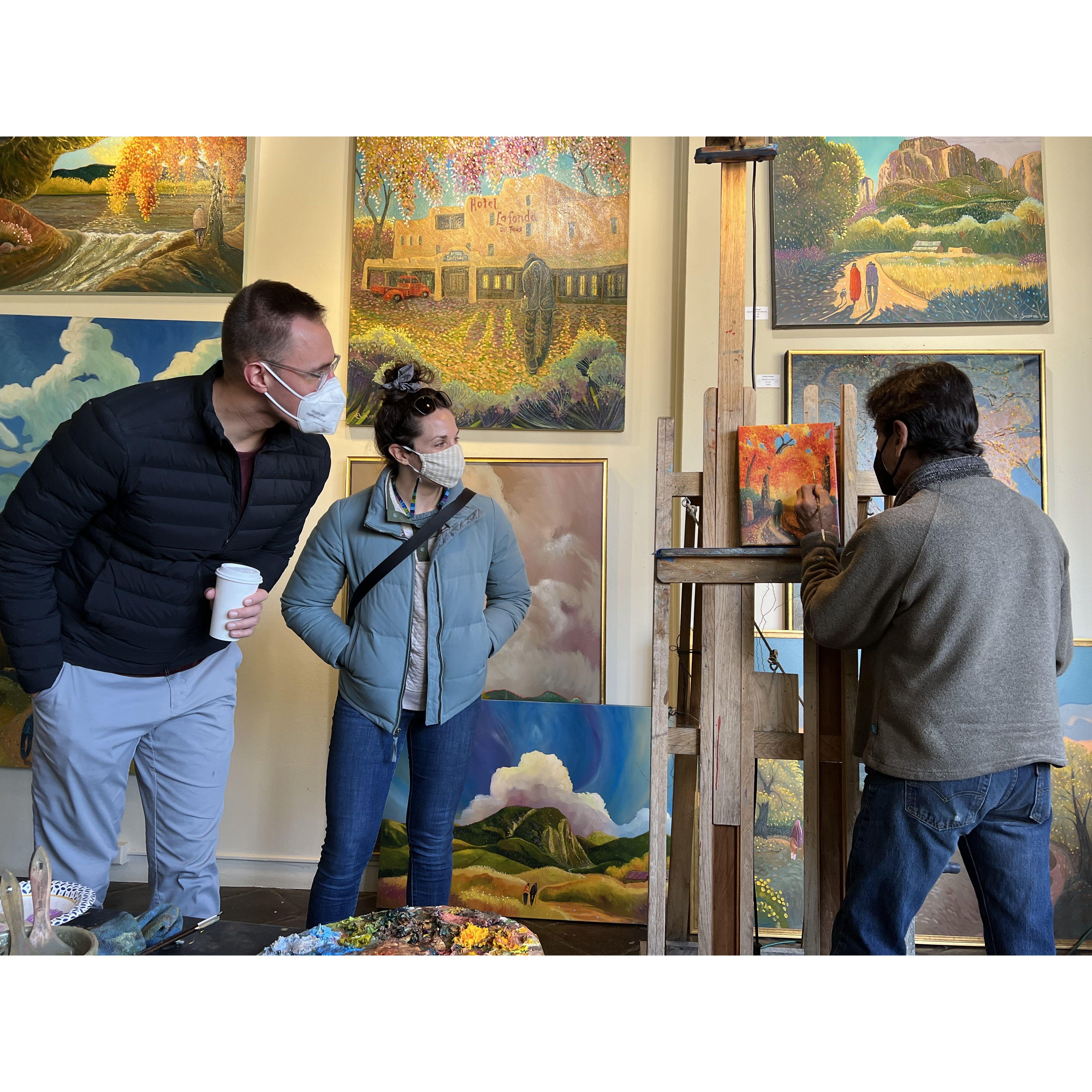 Our first Ed Sandoval Painting in Taos
