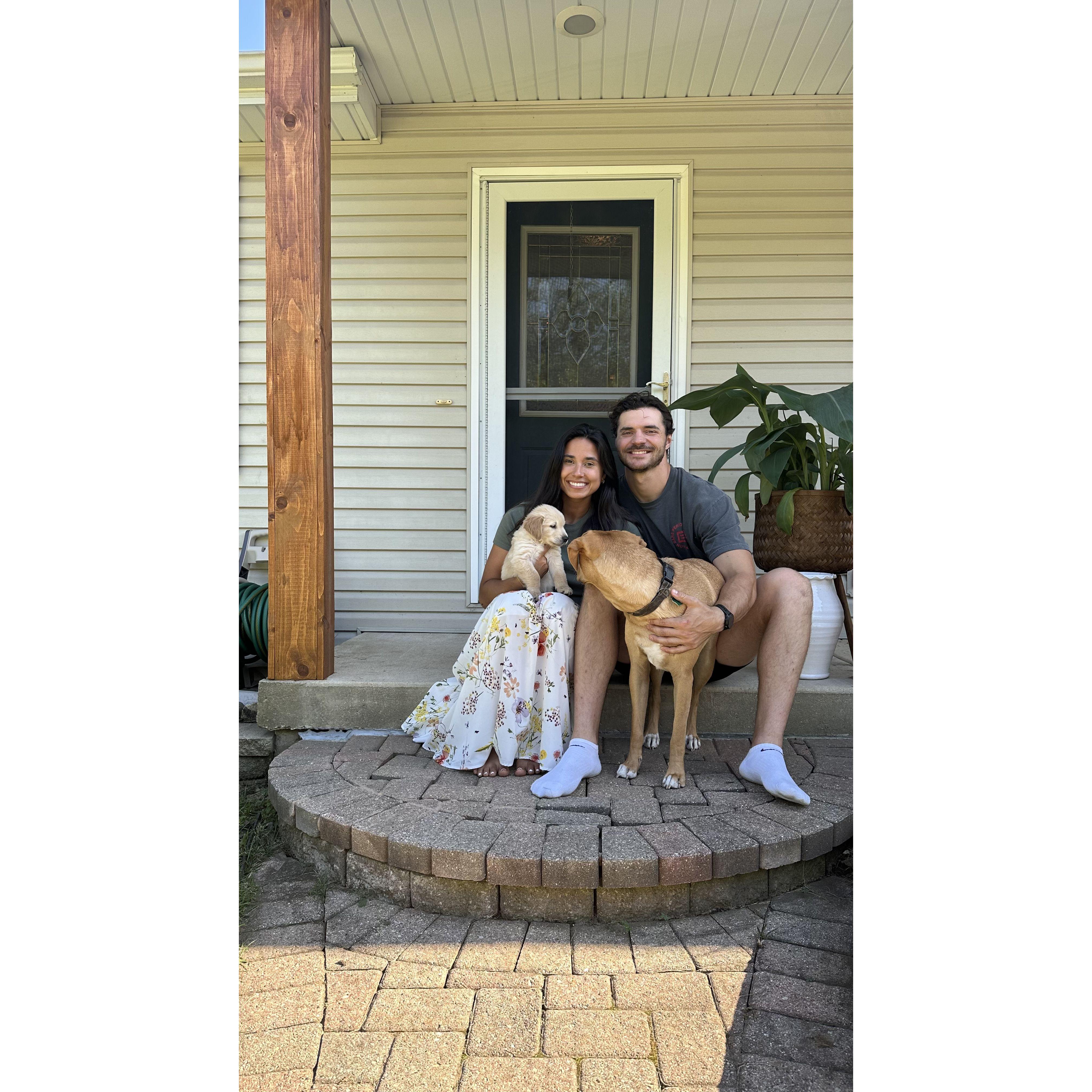 First picture with our new baby Moosey