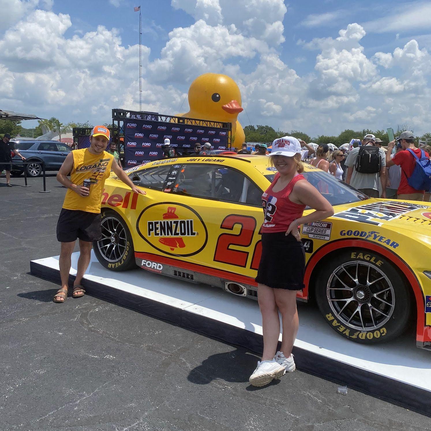 Dan loves NASCAR and Elaina is along for the ride