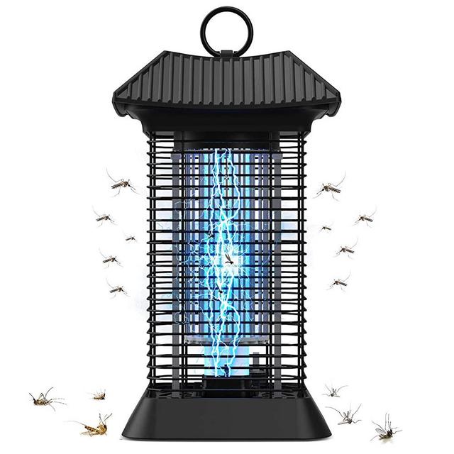 Bug Zapper, BOYON Mosquito Killer 4200V Powerful UV Mosquito Zapper with Metal Housing Light-Emitting Flying Insect Control Lamp Waterproof Insect Fly Trap for Home Garden Backyard Outdoor, Balck