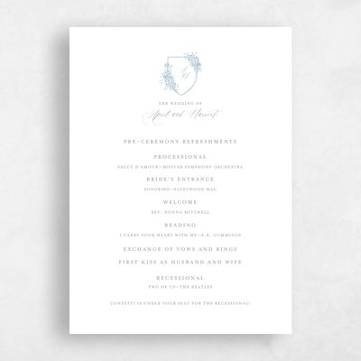 White Simple Wedding Program - Joya