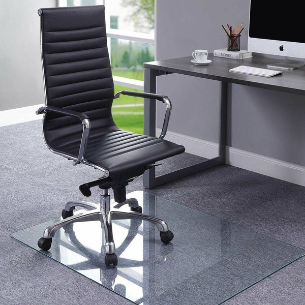 Lorell® Tempered Glass Chair Mat, 44 x 50, Clear